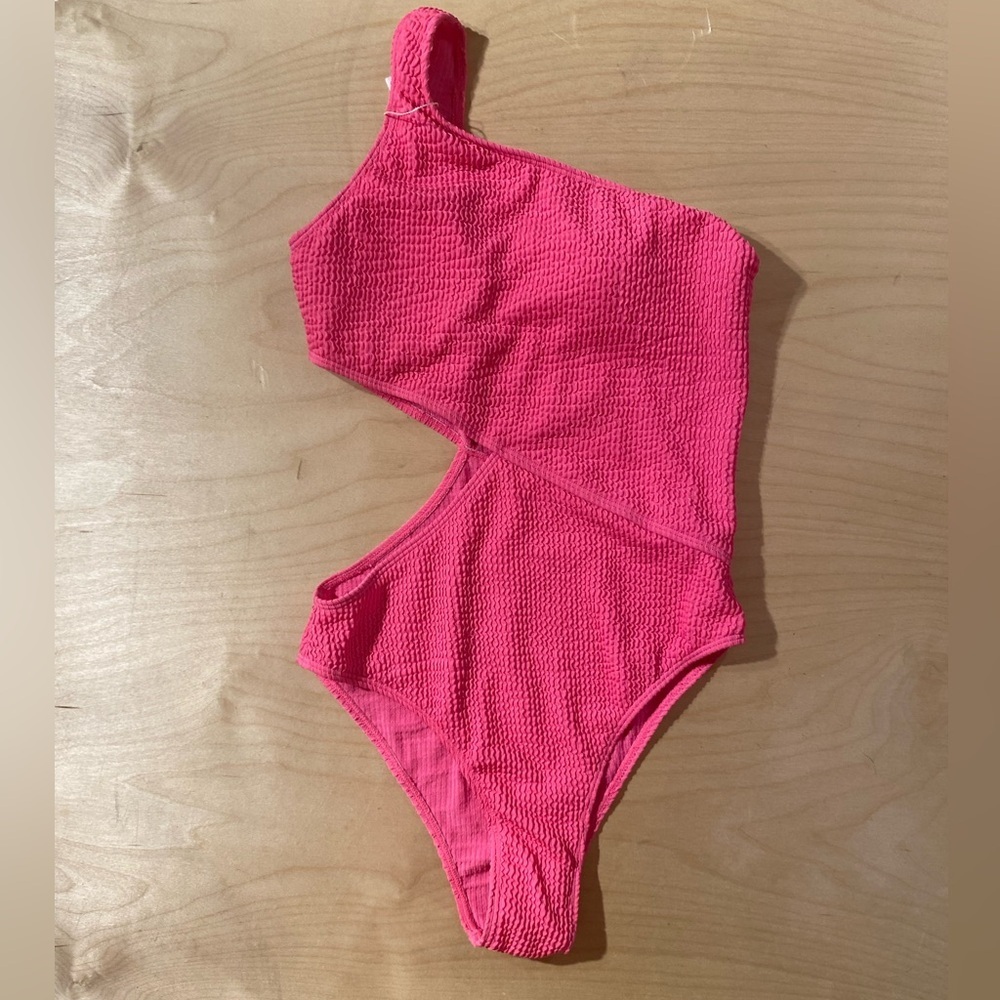 Pink One Shoulder Swimsuit Large (PW)